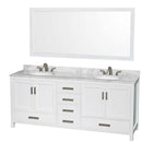 Sheffield 80 Inch Double Bathroom Vanity in White - 54