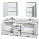 Sheffield 80 Inch Double Bathroom Vanity in White - 59