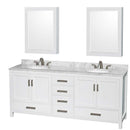 Sheffield 80 Inch Double Bathroom Vanity in White - 58