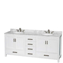 Sheffield 80 Inch Double Bathroom Vanity in White - 60