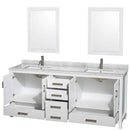 Sheffield 80 Inch Double Bathroom Vanity in White - 66