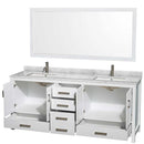 Sheffield 80 Inch Double Bathroom Vanity in White - 70
