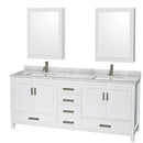 Sheffield 80 Inch Double Bathroom Vanity in White - 73