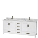Sheffield 80 Inch Double Bathroom Vanity in White - 75