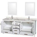 Sheffield 80 Inch Double Bathroom Vanity in White - 8