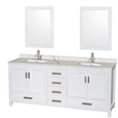 Sheffield 80 Inch Double Bathroom Vanity in White - 7
