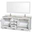 Sheffield 80 Inch Double Bathroom Vanity in White - 11