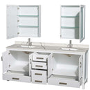 Sheffield 80 Inch Double Bathroom Vanity in White - 14