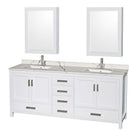 Sheffield 80 Inch Double Bathroom Vanity in White - 13