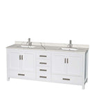 Sheffield 80 Inch Double Bathroom Vanity in White - 5