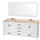 Sheffield 80 Inch Double Bathroom Vanity in White - 24