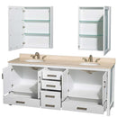 Sheffield 80 Inch Double Bathroom Vanity in White - 29