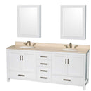 Sheffield 80 Inch Double Bathroom Vanity in White - 28
