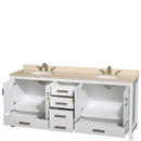 Sheffield 80 Inch Double Bathroom Vanity in White - 18