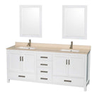 Sheffield 80 Inch Double Bathroom Vanity in White - 35