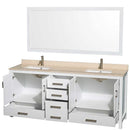 Sheffield 80 Inch Double Bathroom Vanity in White - 40