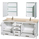 Sheffield 80 Inch Double Bathroom Vanity in White - 44