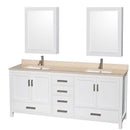 Sheffield 80 Inch Double Bathroom Vanity in White - 43