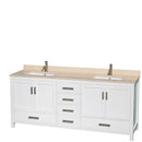 Sheffield 80 Inch Double Bathroom Vanity in White - 45