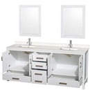 Sheffield 80 Inch Double Bathroom Vanity in White - 80