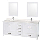 Sheffield 80 Inch Double Bathroom Vanity in White - 79