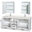 Sheffield 80 Inch Double Bathroom Vanity in White - 86