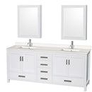 Sheffield 80 Inch Double Bathroom Vanity in White - 85