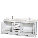 Sheffield 80 Inch Double Bathroom Vanity in White - 78
