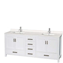 Sheffield 80 Inch Double Bathroom Vanity in White - 77