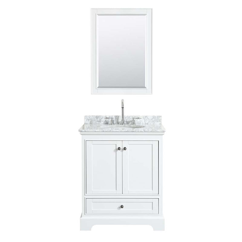 Deborah 30 Inch Single Bathroom Vanity in White - 23