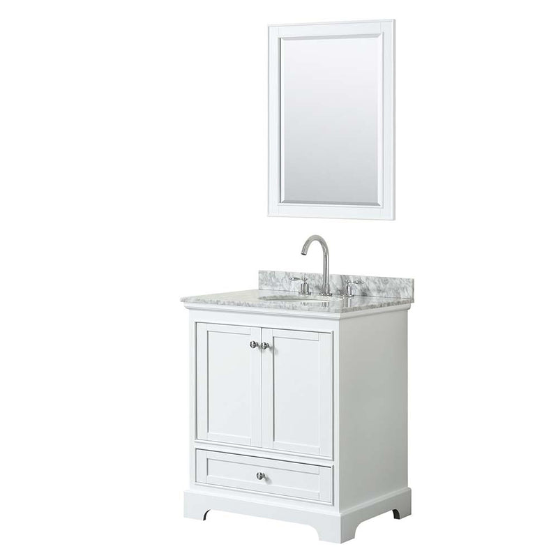 Deborah 30 Inch Single Bathroom Vanity in White - 21
