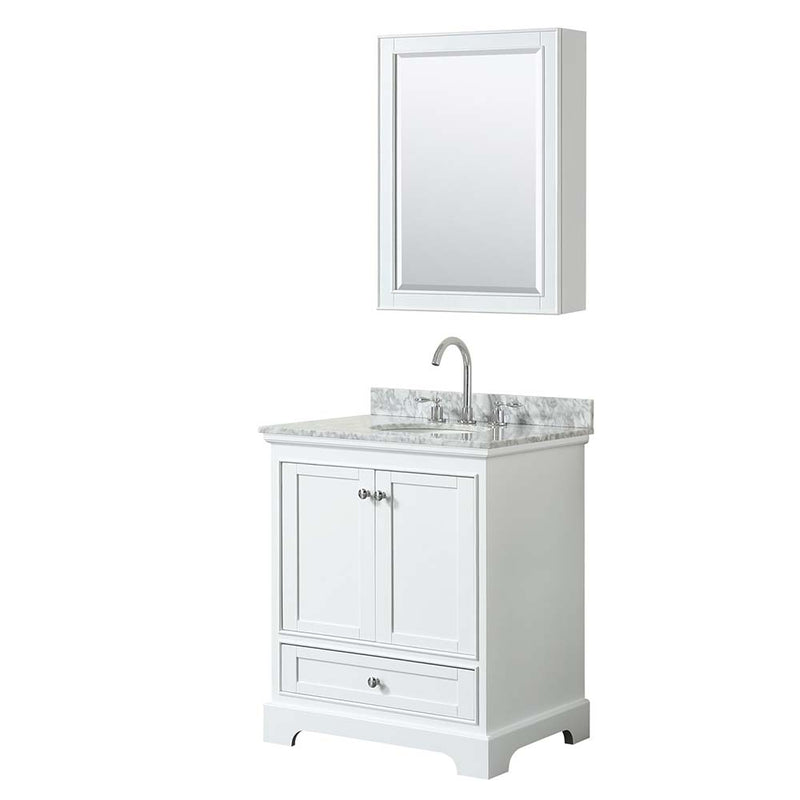 Deborah 30 Inch Single Bathroom Vanity in White - 25