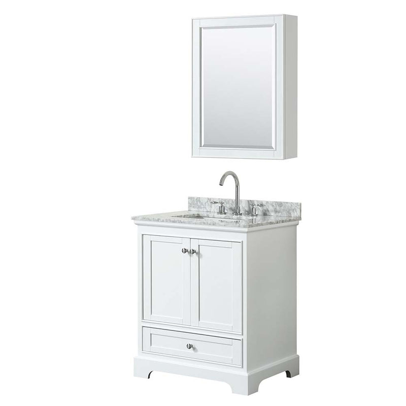 Deborah 30 Inch Single Bathroom Vanity in White - 37