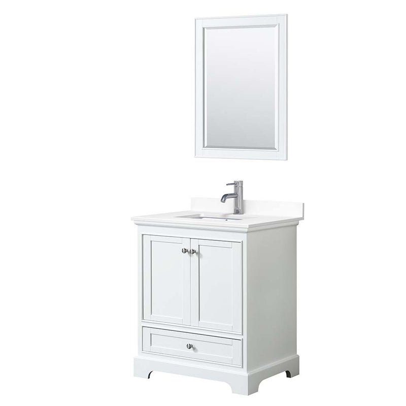Deborah 30 Inch Single Bathroom Vanity in White - 45
