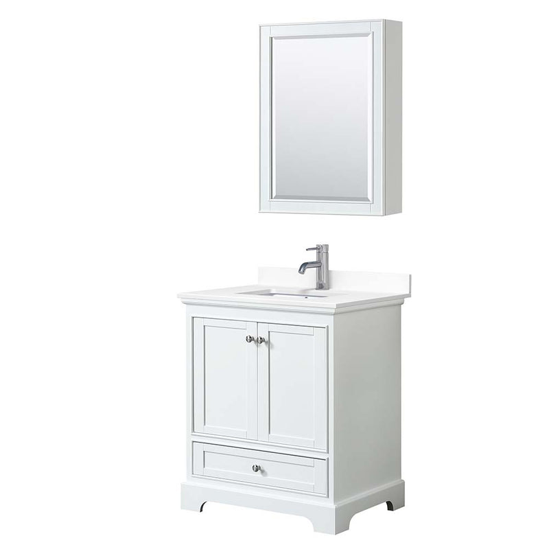 Deborah 30 Inch Single Bathroom Vanity in White - 49