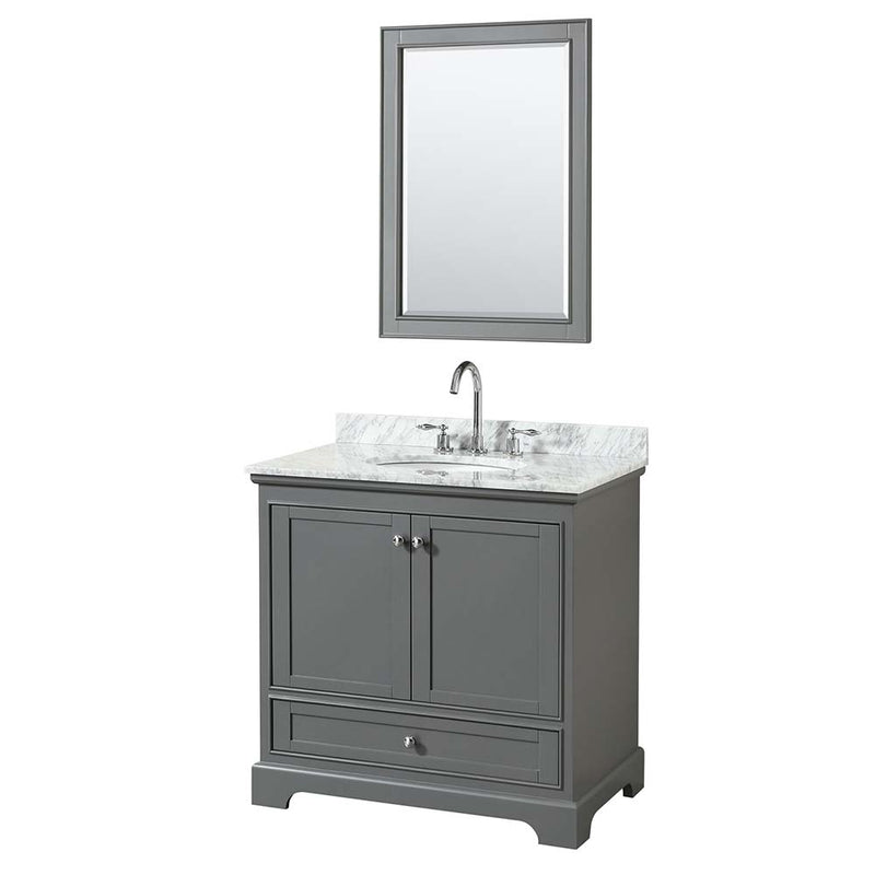 Deborah 36 Inch Single Bathroom Vanity in Dark Gray - 32