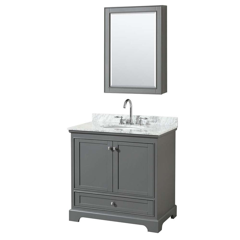 Deborah 36 Inch Single Bathroom Vanity in Dark Gray - 36
