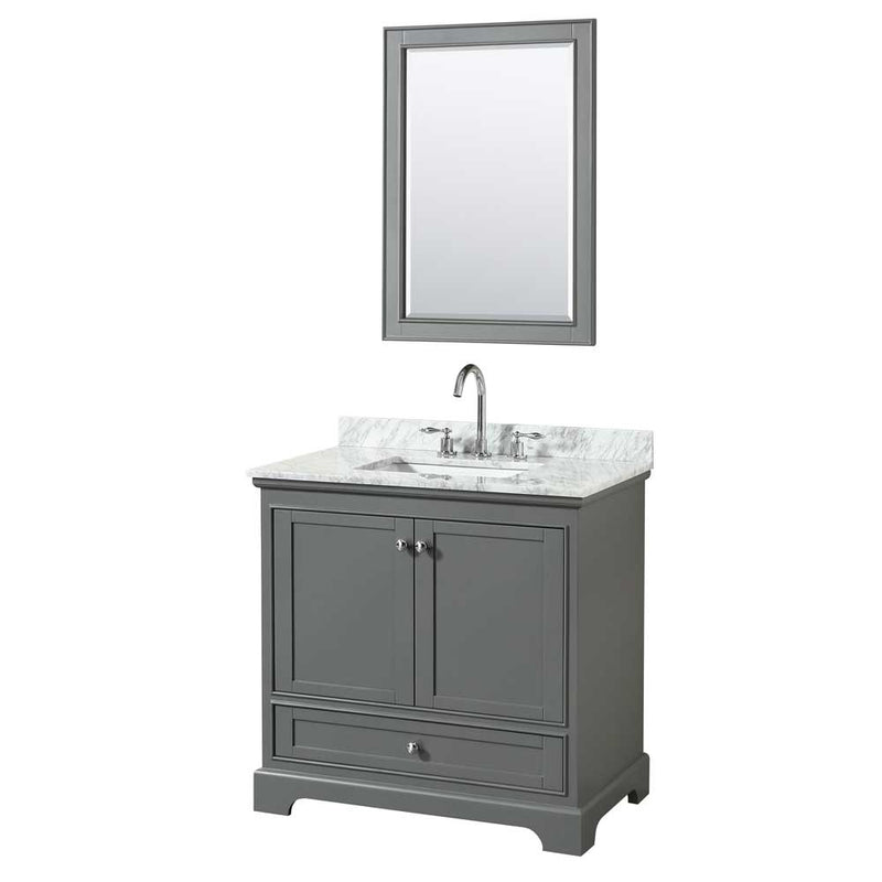 Deborah 36 Inch Single Bathroom Vanity in Dark Gray - 43