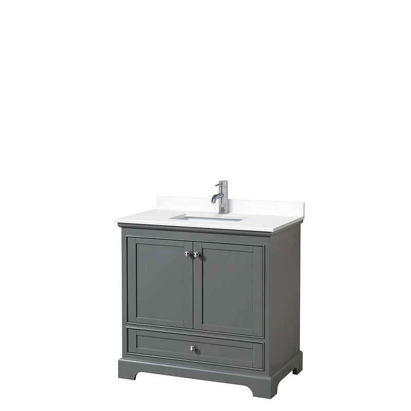 Deborah 36 Inch Single Bathroom Vanity in Dark Gray - 50