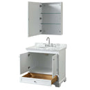 Deborah 36 Inch Single Bathroom Vanity in White - 37
