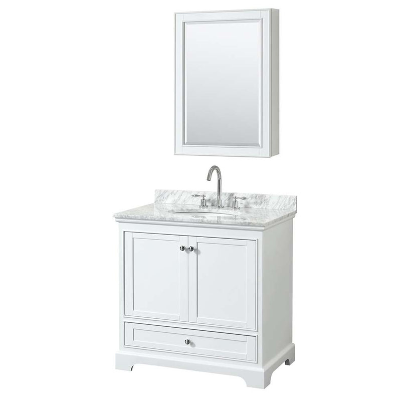 Deborah 36 Inch Single Bathroom Vanity in White - 36