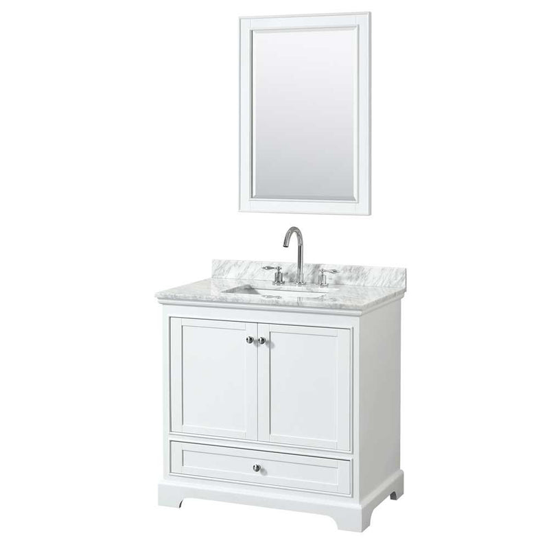 Deborah 36 Inch Single Bathroom Vanity in White - 43
