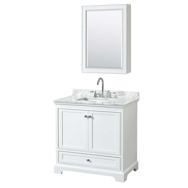 Deborah 36 Inch Single Bathroom Vanity in White - 46