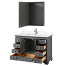 Deborah 48 Inch Single Bathroom Vanity in Dark Gray - 15
