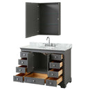 Deborah 48 Inch Single Bathroom Vanity in Dark Gray - 26