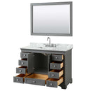 Deborah 48 Inch Single Bathroom Vanity in Dark Gray - 33