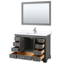 Deborah 48 Inch Single Bathroom Vanity in Dark Gray - 43