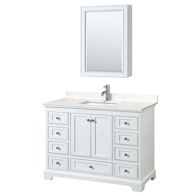 Deborah 48 Inch Single Bathroom Vanity in White - 14