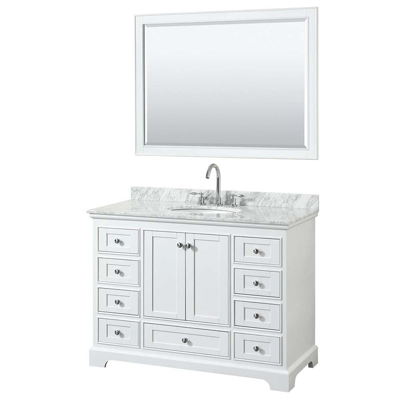 Deborah 48 Inch Single Bathroom Vanity in White - 21
