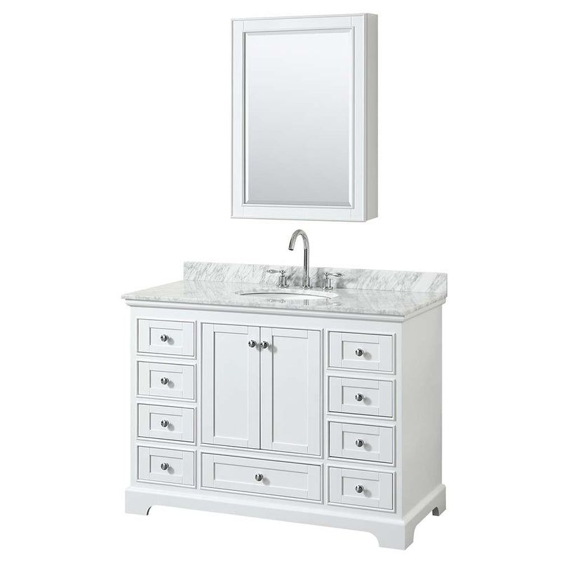 Deborah 48 Inch Single Bathroom Vanity in White - 25